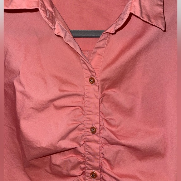 7th Avenue New York & Company Salmon Contoured Button Down Blouse Medium - Picture 7 of 11
